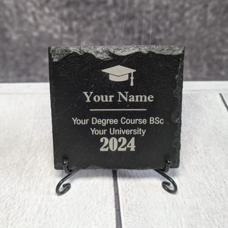 Laser Engraved Personalised Graduation Slate Coaster