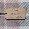 Personalised Wooden Keyring with Your Child's Handwriting Laser Engraved Message Personalised Wooden Keyring with Your Child's Handwriting Laser Engraved Message