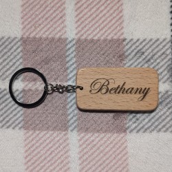 Personalised Wooden Keyring with Your Child's Handwriting Laser Engraved Message
